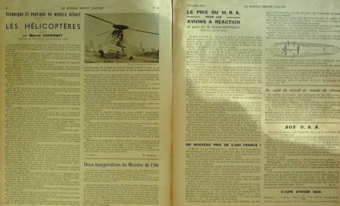 Le Modèle Réduit d'Avion 1945 # 84 Plans du planeur début Baby du Griffon Curtiss X.P 55 Ascender