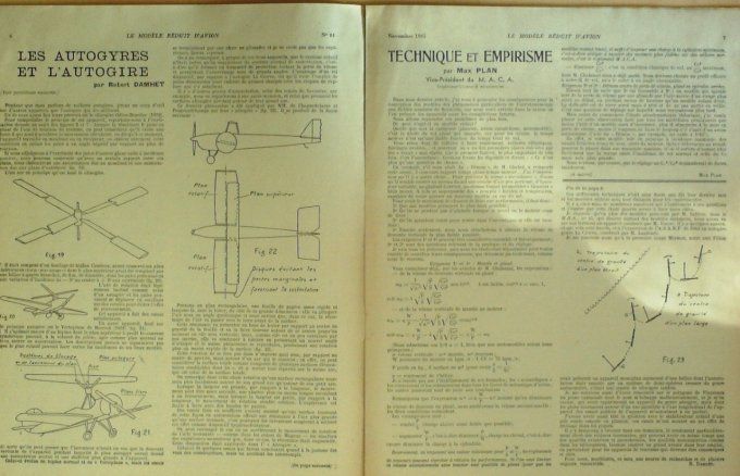 Le Modèle Réduit d'Avion 1945 # 84 Plans du planeur début Baby du Griffon Curtiss X.P 55 Ascender