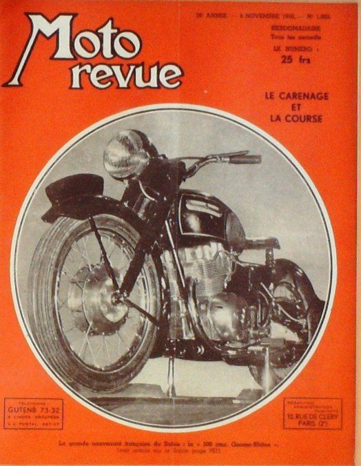 Moto Revue 1950 n°1005 Carenage Douglas 250 Ardie 250 Horex Regina 350