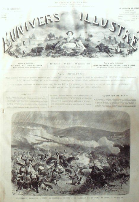 L'Univers illustré 1874 #1007 Belfort (90) Peà±a De Muro Concha Atocha Gérome Gladiateurs Russie Mos