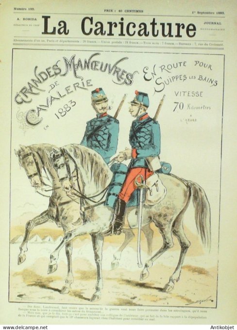 La Caricature 1883 n°192 Cavelerie sur SuippesèLes-Bains Draner Prudhommania Caran d'Ache Tinant Sor