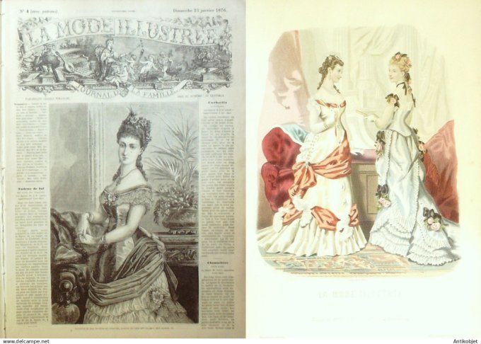 La Mode illustrée journal + gravure associée 1876 #  4