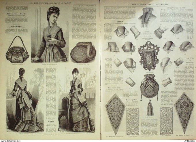 La Mode illustrée journal + gravure associée 1876 #  4