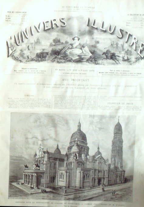 L'Univers illustré 1874 #1011 Sacré-Coeur Lisbonne Le Havre (76) Mac-Mahon st-Cloud Trappes (78)