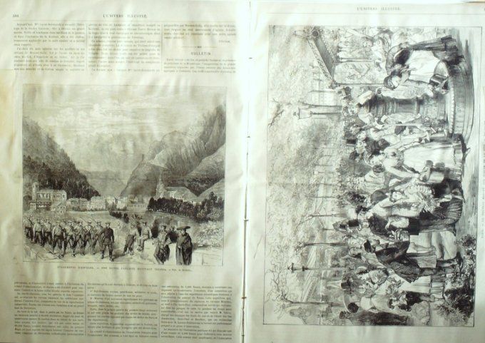 L'Univers illustré 1874 #1012 Kirghizistan à  Kirghiz Birmanie éléphant Espagne Tolosa carlistes