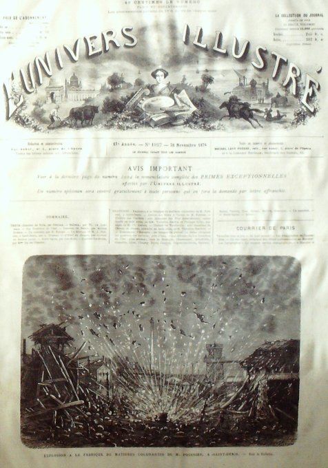 L'Univers illustré 1874 #1027 Espagne Irun Carlistes Saint-Denis (93) explosion