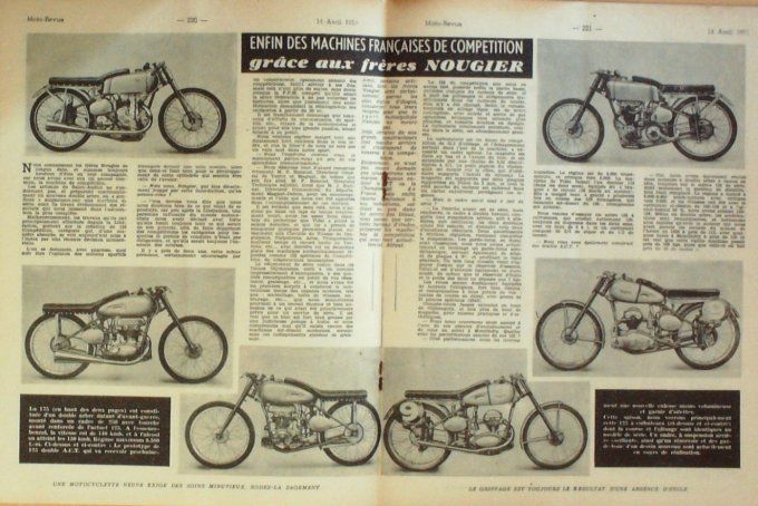 Moto Revue 1951 n°1028 équilibrage Machines frères Nougier Norton TT 500