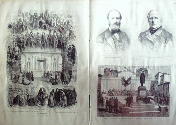 L'Univers illustré 1875 #1045 Lyon (69) Espagne Lorca Hernani Russie noce  