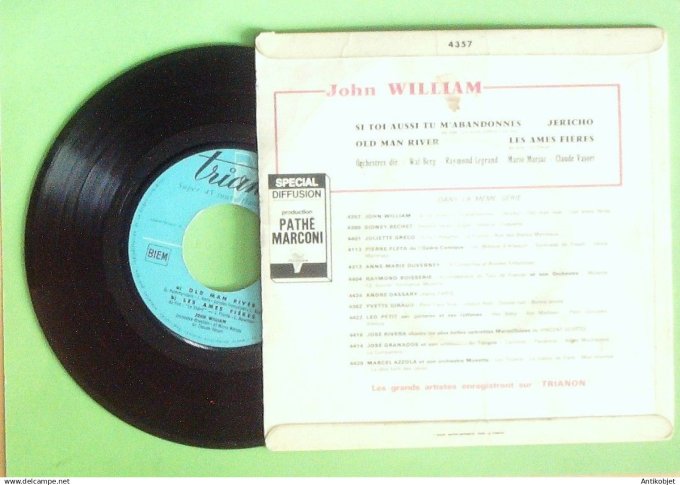 William John 45T EP Old man river (languette) 1958