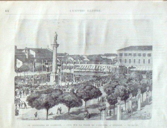 L'Univers illustré 1875 #1057 Italie Frascati Rouen (76) Boïeldieu Irlande Antrim Blois (41)