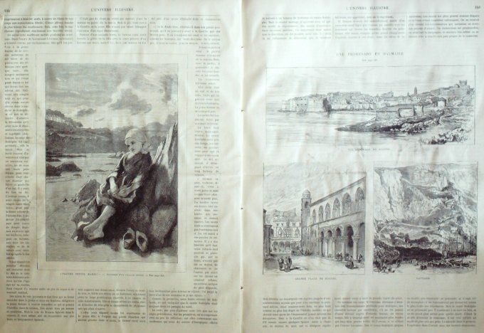 L'Univers illustré 1875 #1059 Toulouse (31) Espagne Estella Italie Dalmatie Cattaro Raguse 