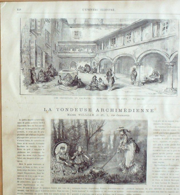 L'Univers illustré 1875 #1059 Toulouse (31) Espagne Estella Italie Dalmatie Cattaro Raguse 