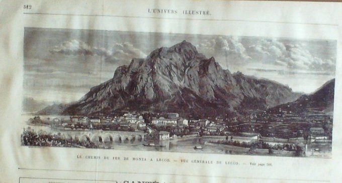 L'Univers illustré 1875 #1063 Sassetot Fécamp (76) Lombardie Monza Lecco   