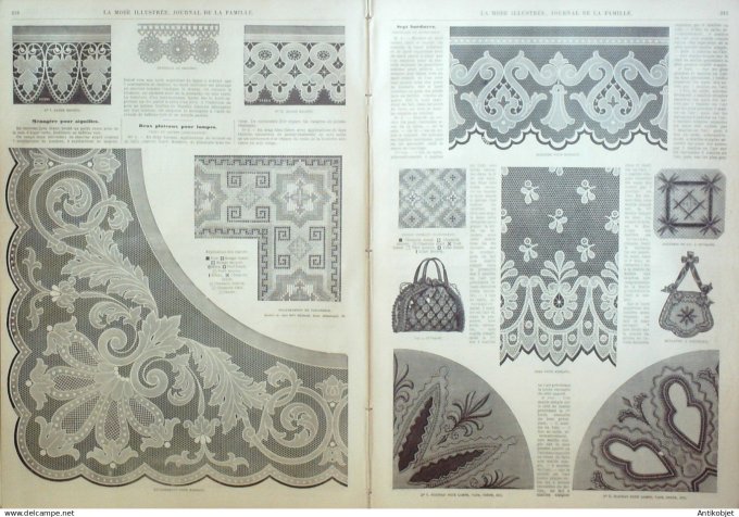 La Mode illustrée journal + gravure associée 1876 # 27