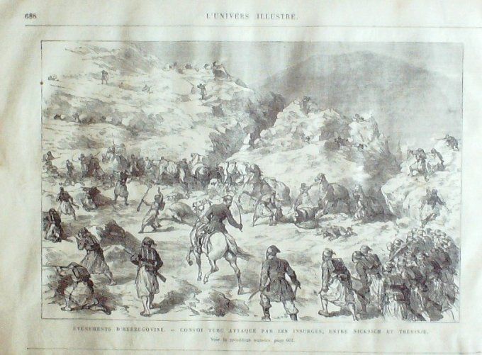 L'Univers illustré 1875 #1074 Carpeaux la chasse Herzégovie Trérinje Nicksich