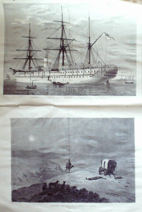 L'Univers illustré 1875 #1077 Egype Suez canal Ernesto Rossi Turkestan Navire Sérapis  