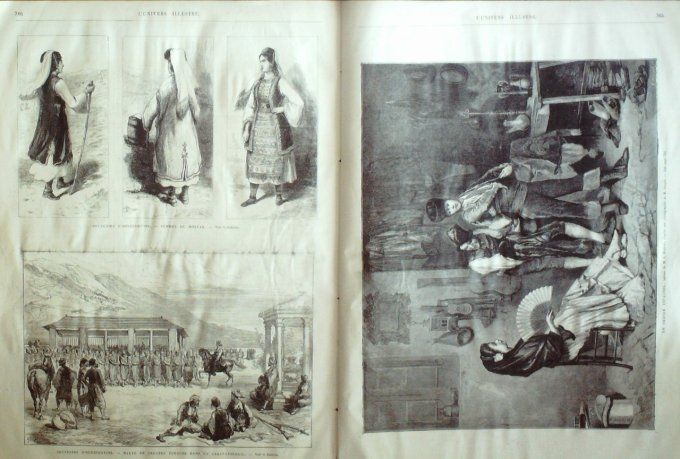 L'Univers illustré 1875 #1079 Italie Brindisi Inde Calcutta Herzégovie Mostar Caravanserail 