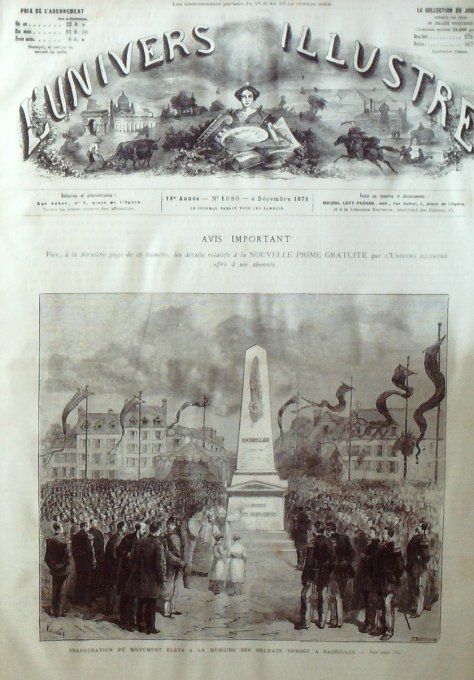 L'Univers illustré 1875 #1080 Bazeilles (08) Italie Raguse 