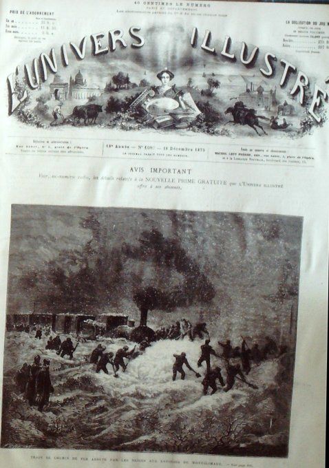 L'Univers illustré 1875 #1082 Montélimart (26) Ceylan îles Westminster Vincennes (94) Plombières (88