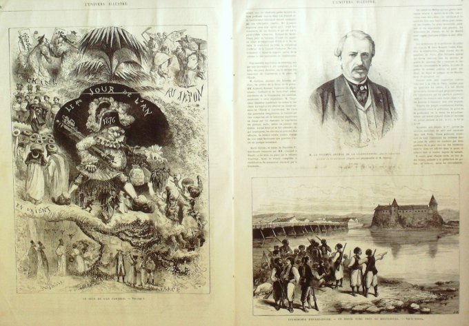 L'Univers illustré 1875 #1083 Reine de Danemark Inde Bombay vaisseau Serapis