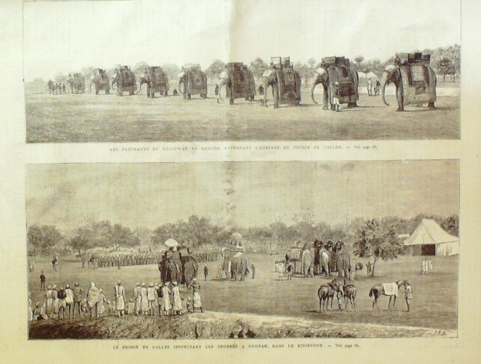 L'Univers illustré 1875 #1083 Reine de Danemark Inde Bombay vaisseau Serapis