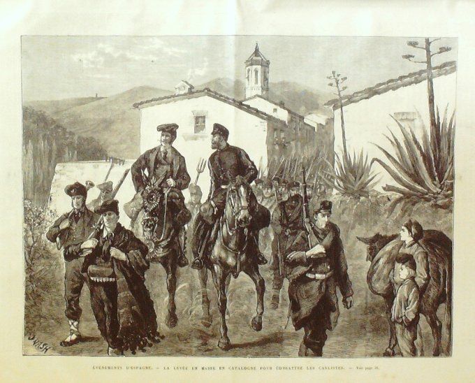 L'Univers illustré 1876 #1085 Inde Bombay Espagne Catalogne Carlistes   