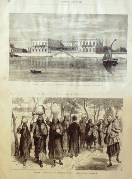 L'Univers illustré 1876 #1088 Groenland Frédérick-Lemaitre Egypte Alexandrie Ghezireh Caire Lisbonn 