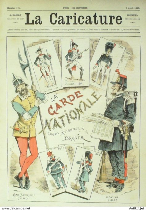 La Caricature 1883 n°171 Garde Nationale Draner Jérome Paturet Bob Trock