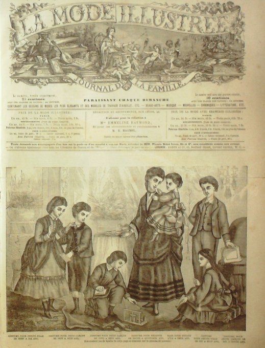 Journal Mode illustrée 1871 # 10 Costumes fillettes