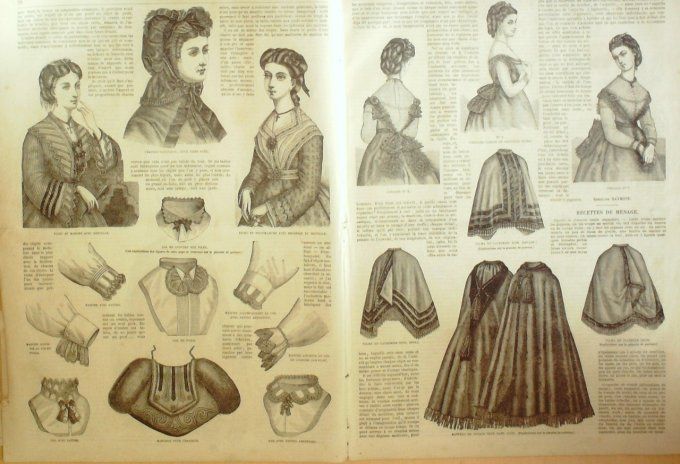 Journal Mode illustrée 1871 # 10 Costumes fillettes