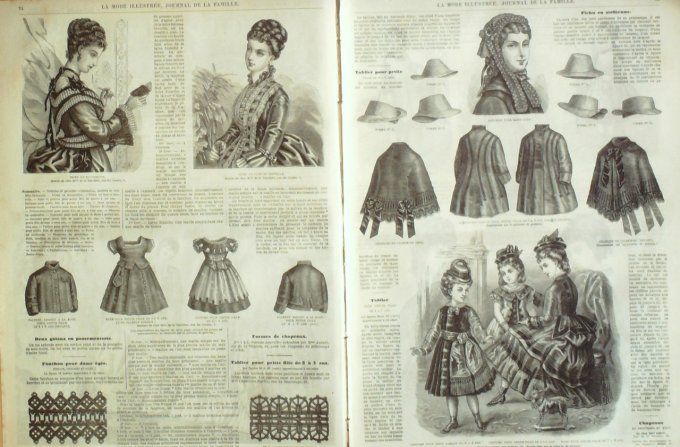 Journal Mode illustrée 1875 # 10 Robes en popeline & faye