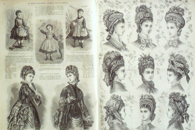 Journal Mode illustrée 1875 # 10 Robes en popeline & faye