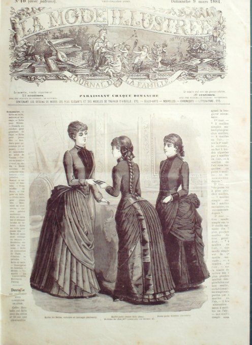 Journal Mode illustrée 1884 # 10 Robes en faille de jeunes filles