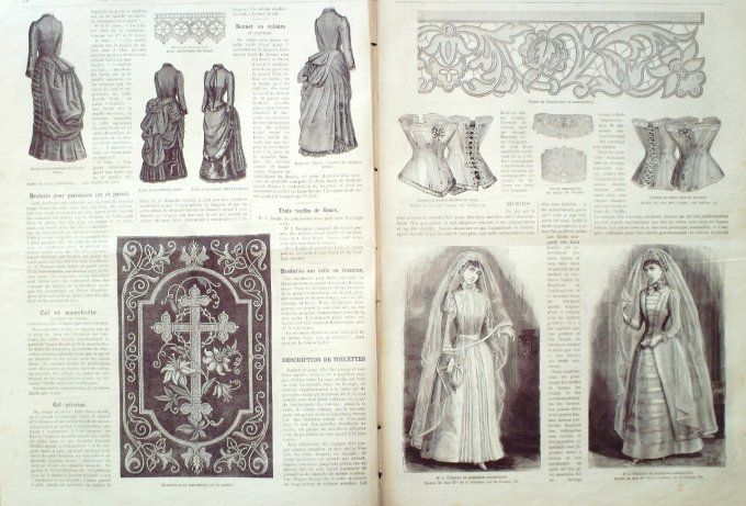 Journal Mode illustrée 1884 # 10 Robes en faille de jeunes filles