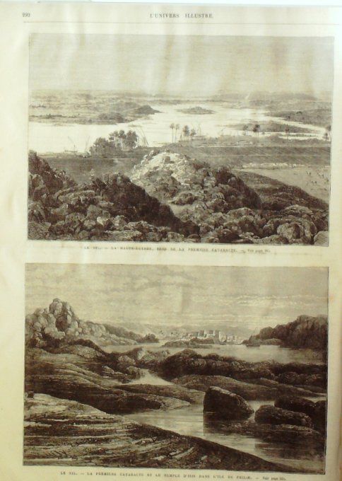 L'Univers illustré 1876 #1102 Egypte île Piloe Kantara Rouen (76) Naples Maionnettes Cynofère 