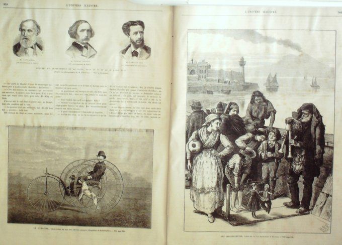 L'Univers illustré 1876 #1102 Egypte île Piloe Kantara Rouen (76) Naples Maionnettes Cynofère 