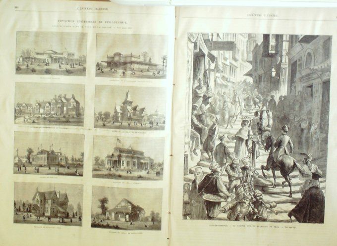 L'Univers illustré 1876 #1105 Turquie Péra Constantinople Philadelphie Michelet Grèce Salonique   