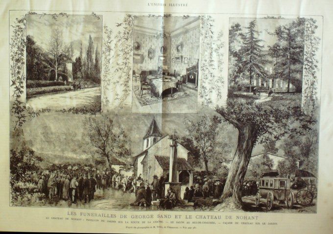 L'Univers illustré 1876 #1108 Nohant (36) George Sand Malte rue Valette Constantinople 