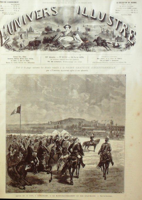 L'Univers illustré 1876 #1109 Longchamps (92) Gp hippique Philadelphie Fairmount 