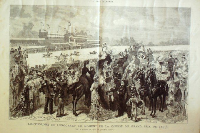 L'Univers illustré 1876 #1109 Longchamps (92) Gp hippique Philadelphie Fairmount 