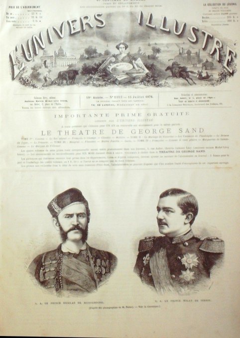 L'Univers illustré 1876 #1112 Turquie Constantinople Dolma-Baghtché Mourad V  Tchéragan Ulémas Softa