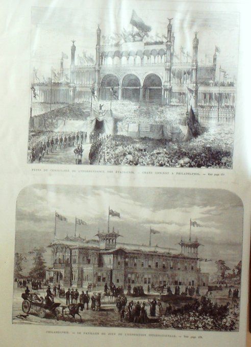 L'Univers illustré 1876 #1113 Philadelphie Turquie Messoudieh Reine de Belgique