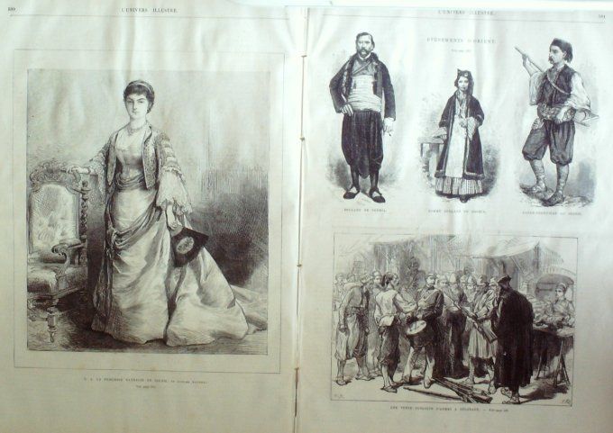 L'Univers illustré 1876 #1120 Turquie Abd-Ul-Hamid II Serbie Nathalie Bulgarie Sophia Dahomey 