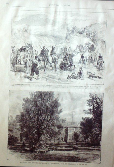 L'Univers illustré 1876 #1125 Arras (62) Serbie Bachi-Bozouks Bulgarie Belgrade Sophia 