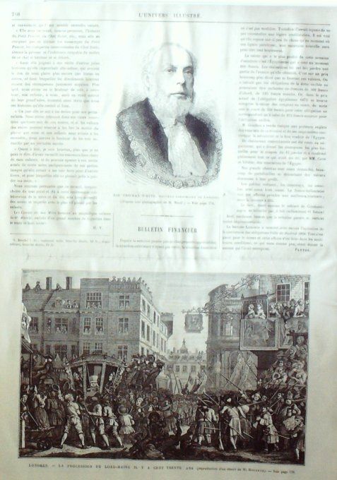 L'Univers illustré 1876 #1132 Londres Lord-maire procession Grèce Athènes Turquie Ivanitza