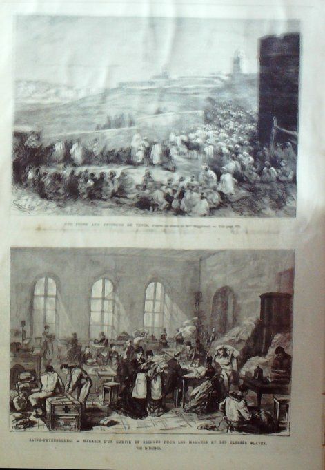 L'Univers illustré 1876 #1136 Rouen (76) Invaalides costumes de guerre Tunis St-Pétersbourg Tarascon