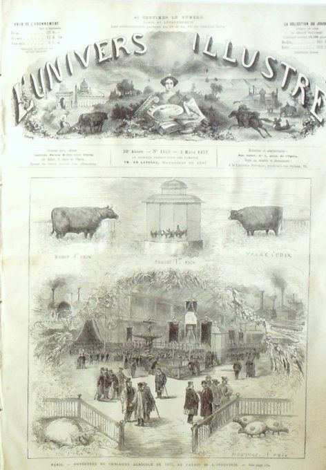 L'Univers illustré 1877 #1145 Inde Bombay Calcutta Concours Agricole