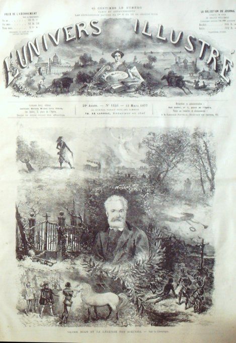 L'Univers illustré 1877 #1146 Victor Hugo New-York Douvres Bulgarie Nisch Hermann-Lachapelle Bruxell