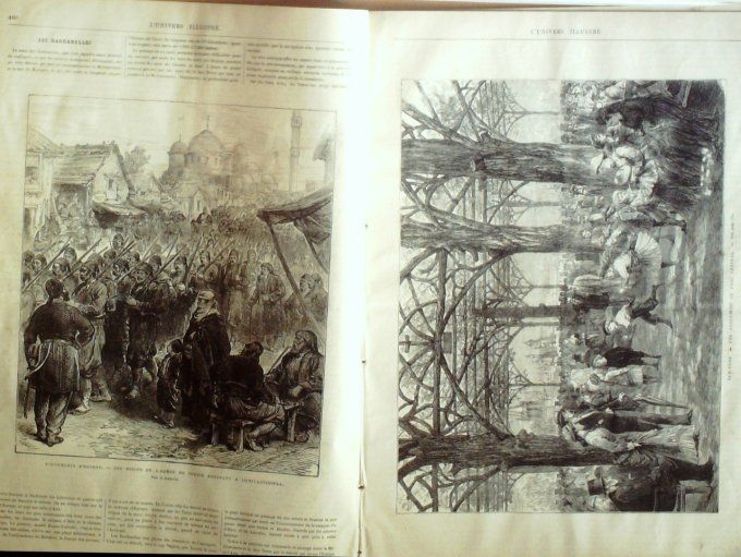 L'Univers illustré 1877 #1148 Turquie Dardanelles New-York Egypte Caire Inde Calcutta 