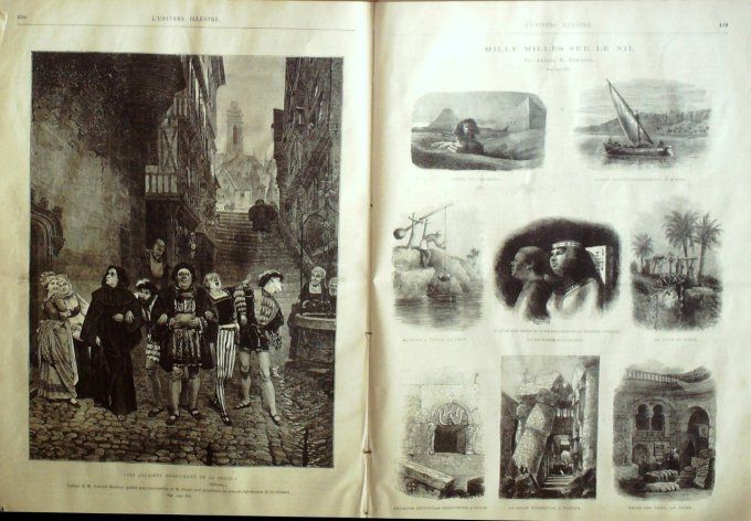 L'Univers illustré 1877 #1148 Turquie Dardanelles New-York Egypte Caire Inde Calcutta 